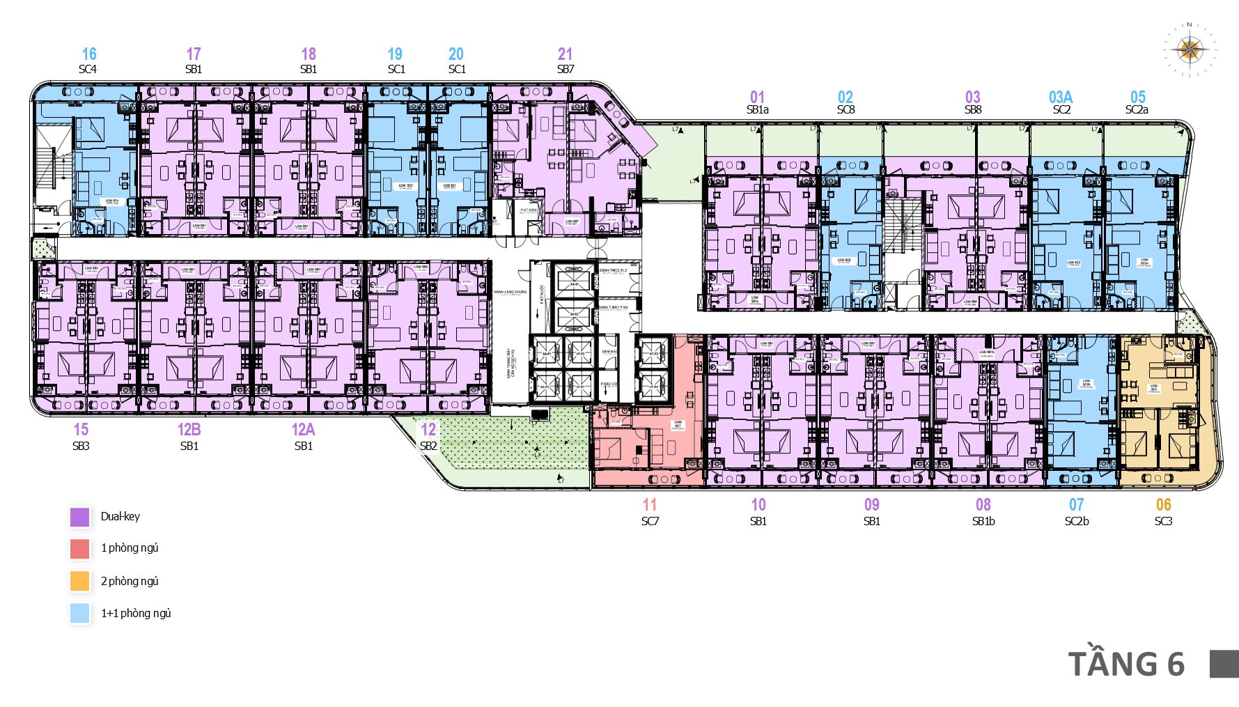 Khu căn hộ tầng 6 TTC Plaza Đà Nẵng