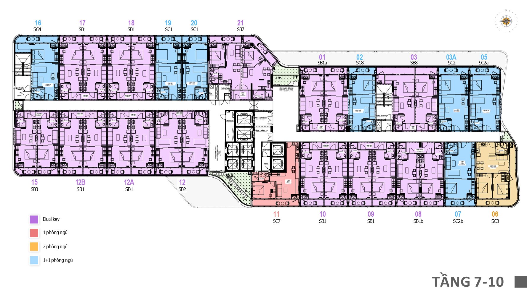 Khu căn hộ tầng 7 - 10 TTC Plaza Đà Nẵng