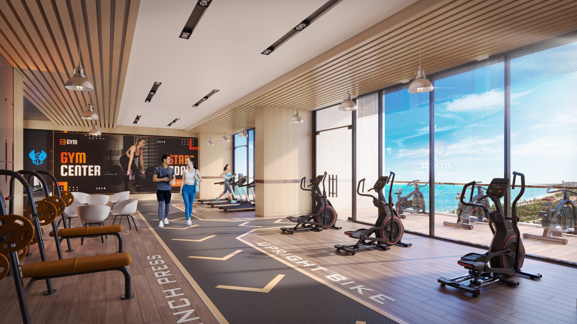 Phòng gym với trang thiết bị nhập khẩu, thiết kế mở, ngập tràn ánh sáng – nâng tầm phong cách sống năng động, khỏe mạnh