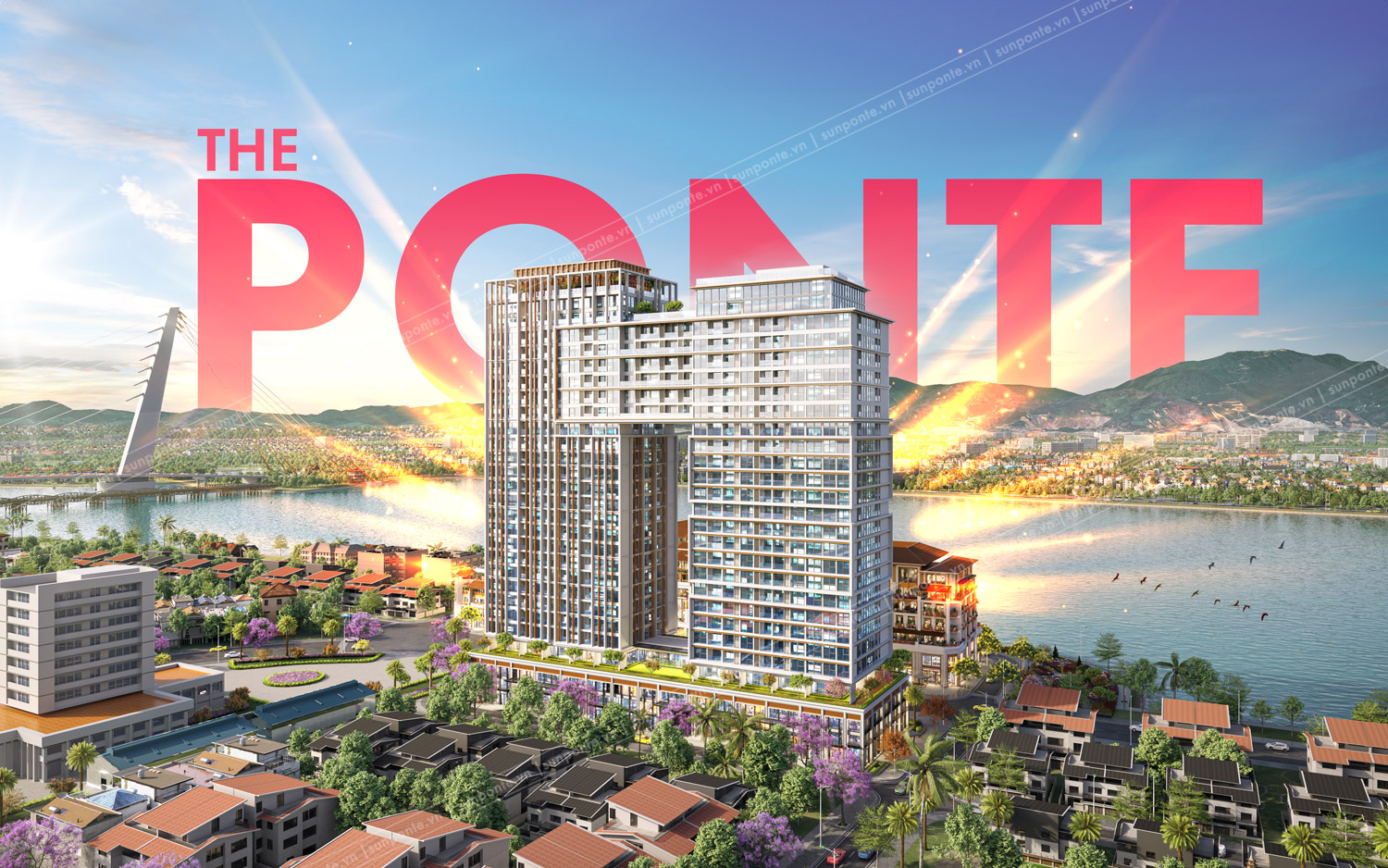 “The Ponte” – biểu tượng mới bên cầu Trần Thị Lý, tòa tháp 26 tầng ôm trọn khối đế shophouse, vẽ nên nét chấm phá đắt giá trên bờ sông Hàn