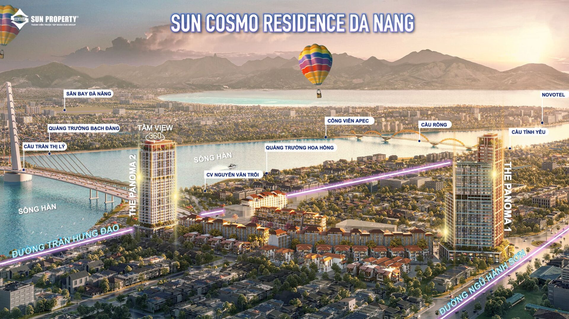 Sun Cosmo Residence Đà Nẵng giúp cư dân kết nối thuận tiện đến nhiều đia điểm nổi tiếng tại Đà Nẵng